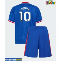 Manchester United Matheus Cunha #10 Auswärts Trikotsatz Kinder 2026-27 Kurzarm (+ Kurze Hosen)